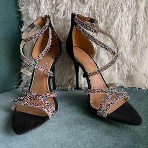 Jessica simply multi color strappy heels. Great condition.